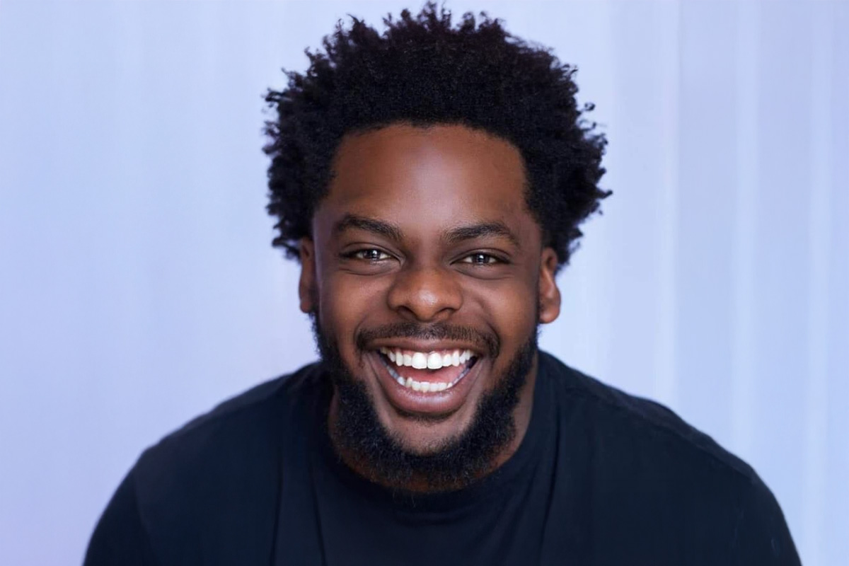 Comedian Dedrick Flynn on stage